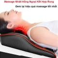 Gối massage cổ vai gáy đa năng kết hợp hồng ngoại cao cấp, Màu đen