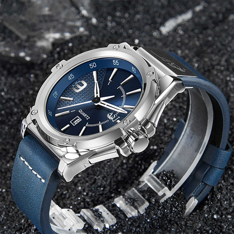 Đồng hồ thể thao nam dây da, chống nước cao cấp