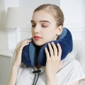 Gối kê cổ chữ U chống mỏi cổ giảm stress cao su non cao cấp, Màu xanh tím than