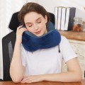 Gối kê cổ chữ U chống mỏi cổ giảm stress cao su non cao cấp, Màu xanh tím than