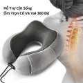 Gối kê cổ chữ U chống mỏi cổ giảm stress cao su non cao cấp, Màu xanh tím than