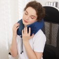 Gối kê cổ chữ U chống mỏi cổ giảm stress cao su non cao cấp, Màu xanh tím than