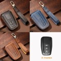 Bọc chìa khoá 3 nút bấm ô tô Toyota da bò cao cấp, Màu xanh tím than