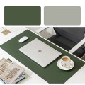 Tấm lót chuột 2 mặt da PU chống thấm nước cỡ lớn, Màu hồng mặt ghi
