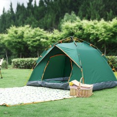 Lều cắm trại di động tự bung cho 4 người tiện lợi, Màu xanh rêu