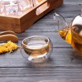 Bộ ấm trà thủy tinh 6 chén kèm đế châm nến cách nhiệt, Bộ ấm chén không khay (Có quai)