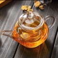 Bộ ấm trà thủy tinh 6 chén kèm đế châm nến cách nhiệt, Bộ ấm chén không khay (Có quai)