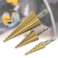Set 3 mũi khoan hình tháp 4-32mm đa năng phủ titan chuôi lục giác cao cấp