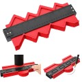 Thước sao chép hình dạng đa năng đo góc đường viền, Màu đỏ - Loại 25cm