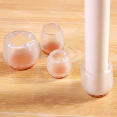 Set 4 miếng bọc chân bàn ghế chống trơn chống xước sàn, Tròn 17-21 mm (size bé)	