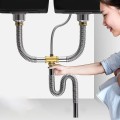 Bộ xi phông thoát nước chậu rửa bát 2 hố tiện lợi