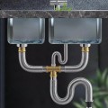 Bộ xi phông thoát nước chậu rửa bát 2 hố tiện lợi