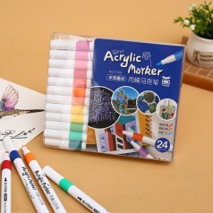 Bút màu acrylic marker màu tươi sáng chất lượng cao, 24 màu	